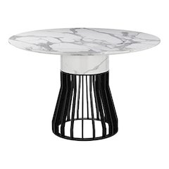 Gina 47" Table Black/White Faux Marble
