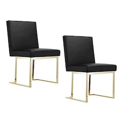 Gold Dexter Side Chair Black (Set Of 2)