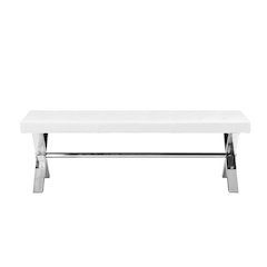 Beverly Bench Faux Leather White