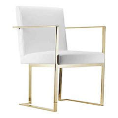 Gold Dexter Arm Chair White