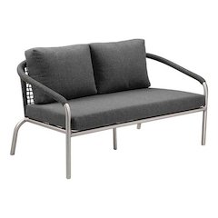 Chelsea Sofa Slate In Aluminum, Polyesin, Textilene