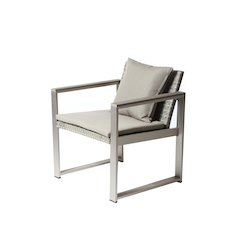 Chester Chair, Brushed Grey In Aluminum, Rattan