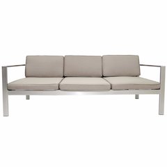 Karen 3 Seater, Grey In Aluminum, Polyresin