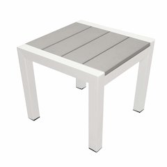 Joseph Side Table, White & Grey In Aluminum, Polyresin