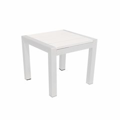 Joseph Side Table, White & White In Aluminum, Polyresin