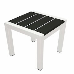Joseph Side Table, White & Black In Aluminum, Polyresin