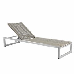 Bella Lounger Chair, Grey In Aluminum, Rope