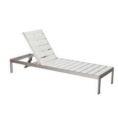 Joseph Lounger, White In Aluminum, Polyresin