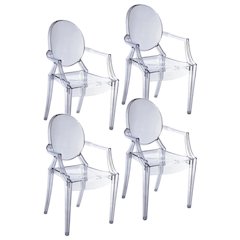 Bentley Arm Dining Chair Clear - Set Of 4
