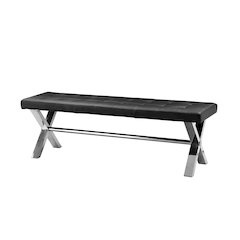Beverly Bench Faux Leather Black