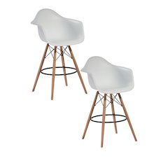 Daphney Bar Stool White (Set Of 2)
