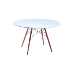 Daphney Round Dining Table White