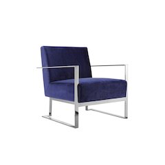 Dexter Lounge Chair Velvet Navy