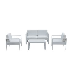 Karen 4 Piece Sofa Set, White In Aluminum