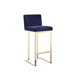 Dexter Bar Stool Velvet Navy & Gold
