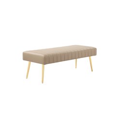 Gold Hilda Bench Faux Leather Sand