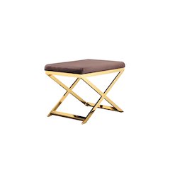 Gold Lexi Stool Velvet Chocolate
