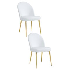 Gold Vera Chair Faux Leather White- Set Of 2