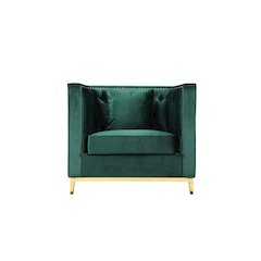 Vivienne Sofa Chair Velvet Green/Gold