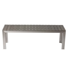 Breeze Bench, Brush Grey In Aluminum, Polyresin