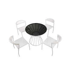 Rose 5 Piece Dining Set In Rattan