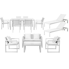 Chester 13 Piece Set, White & White In Aluminum, Polyesin, Textilene
