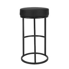 Stan Bar Stool Faux Leather Black