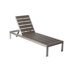 Joseph Lounger, Grey In Aluminum, Polyresin