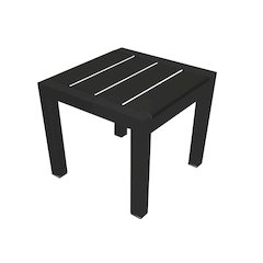 Joseph Side Table, Black & Black In Aluminum, Polyresin