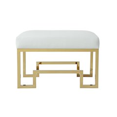 Z-Laurence Stool Gold White Gator