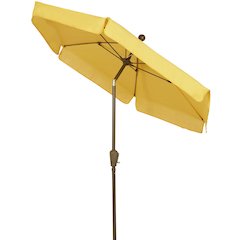 7.5' Hex Garden Tilt Umbrella 6 Rib Crank In Yellow Vinyl Coated Weave