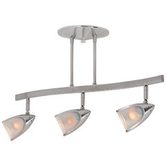3 Light Adjustable LED Track in Brushed Steel Color