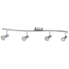 4 Light Adjustable LED Track in Brushed Steel Color