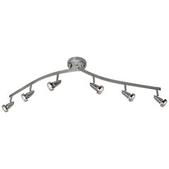 6 Light Adjustable LED Track in Brushed Steel Color