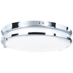 Dual Voltage Emergency Backup LED Flush Mount in Chrome Color