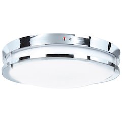 Dual Voltage Emergency Backup LED Flush Mount in Chrome Color