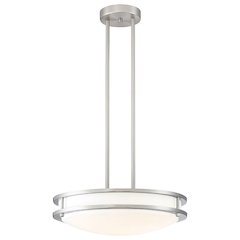 LED Pendant or Semi-Flush in Brushed Steel Color