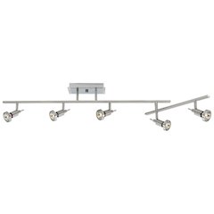 5 Light Adjustable Track in Brushed Steel Color