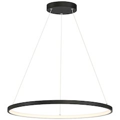 Dual Voltage LED Pendant in Matte Black Color