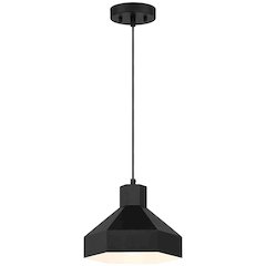 1 Light Pendant in Matte Black Color