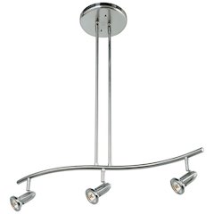 3 Light Adjustable Pendant or Semi-Flush in Brushed Steel Color