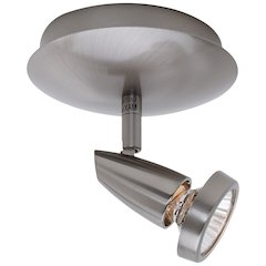 1 Light Adjustable Flush Mount in Brushed Steel Color