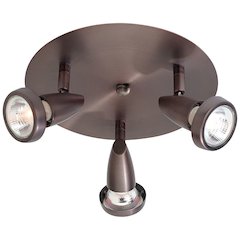 3 Light Adjustable Flush Mount in Bronze Color