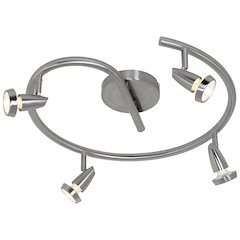 4 Light Adjustable Track in Brushed Steel Color