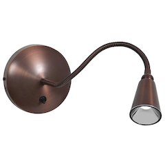 Gooseneck LED Wall Reading Light in Bronze Color