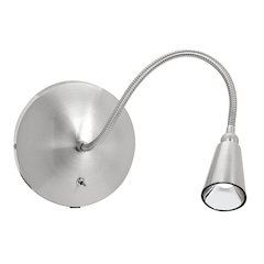 Gooseneck LED Wall Reading Light in Brushed Steel Color