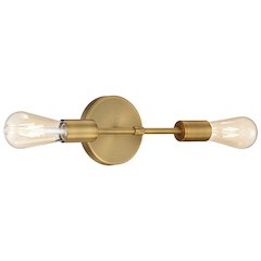 2 Light LED Wall Sconce in Antique Brushed Brass Color