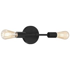 2 Light LED Wall Sconce in Matte Black Color
