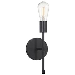 1 Light LED Wall Sconce in Matte Black Color