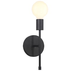 1 Light LED Wall Sconce in Matte Black Color